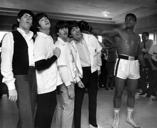 Beatles with Cassius Clay (before he became Muhammed Ali), Fifth Street Gym, Miami, 1964 © Harry Benson