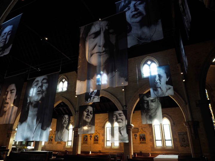 Erika Diettes’ Sudarios exhibition at St. Canice Church 
(C) Alison Stieven-Taylor shot on OM-D E-M1

